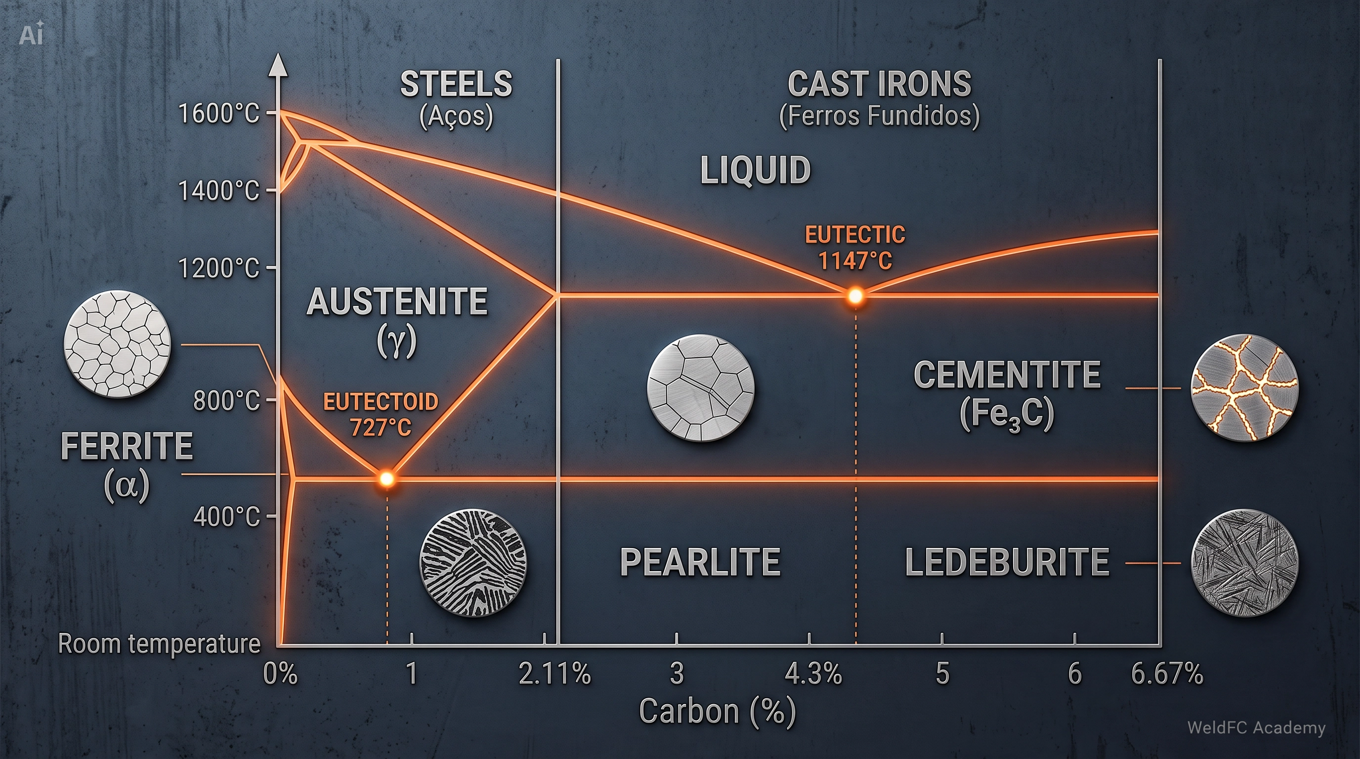Diagrama Ferro-Carbono (Fe-C) — Guia Completo para Soldadores