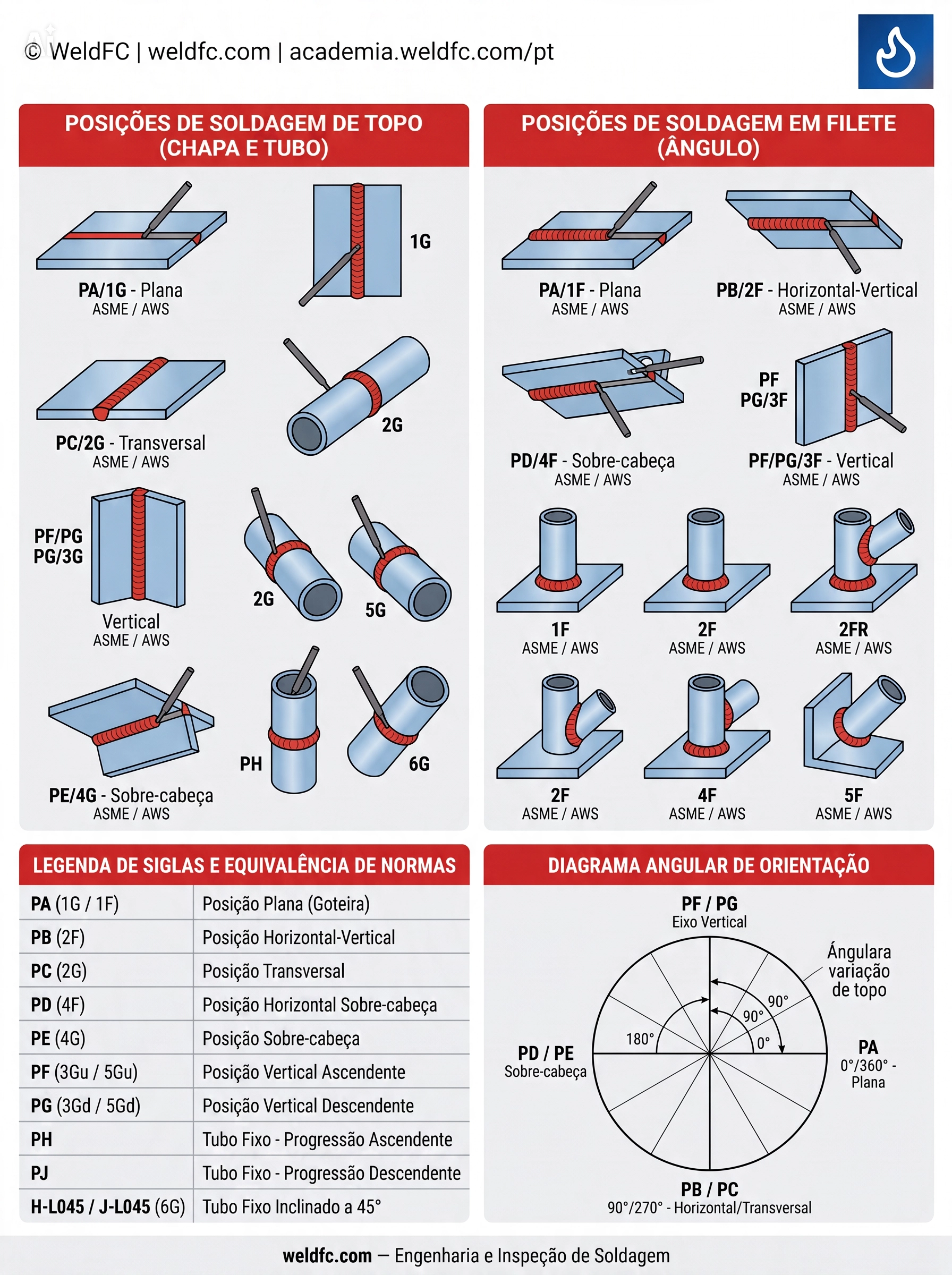 Posições de Soldadura ISO 6947 © WeldFC